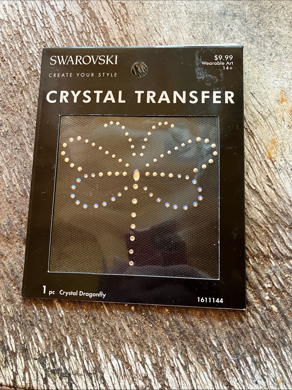Swarovski Crystal Dragonfly Transfer — Gold and Iridescent